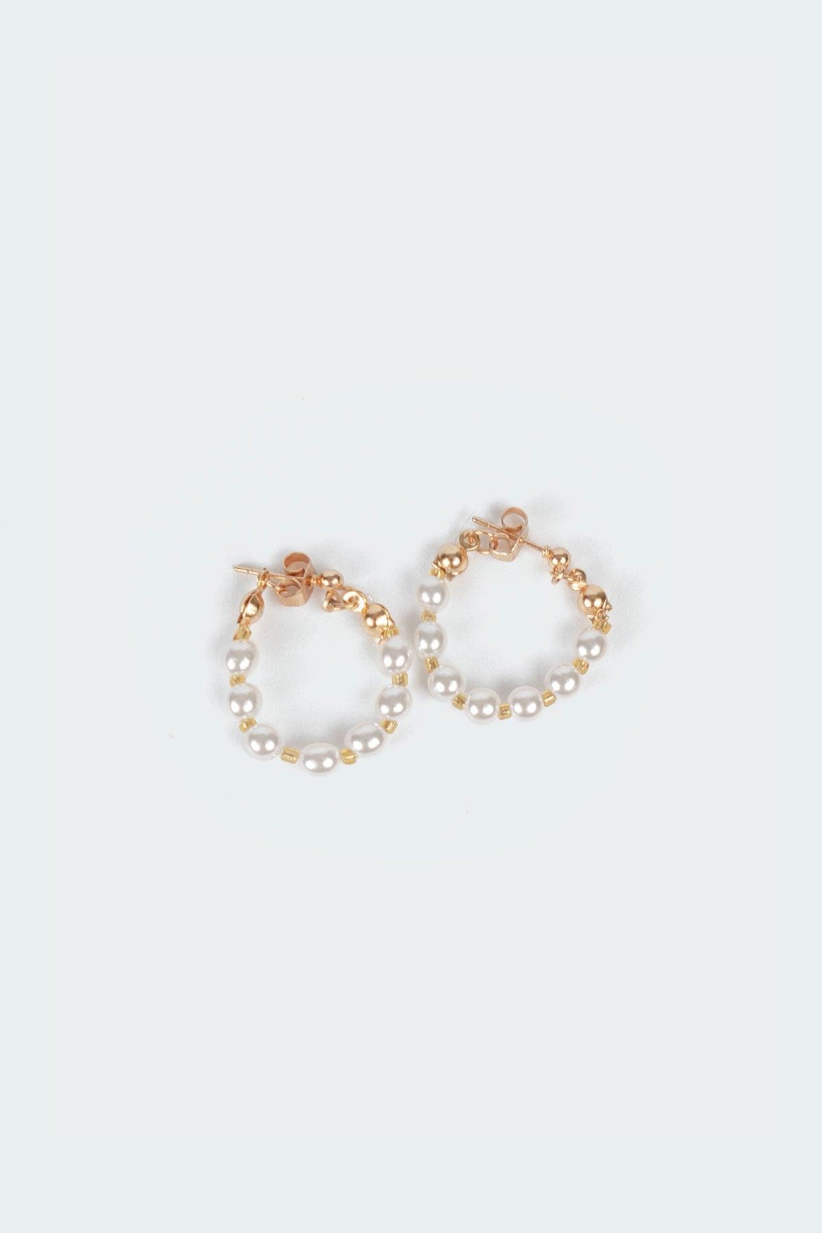 Pearl Hoop Earrings Product Image