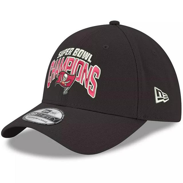 Mens New Era Black Tampa Bay Buccaneers Super Bowl LV Champions 39THIRTY Flex Hat Product Image