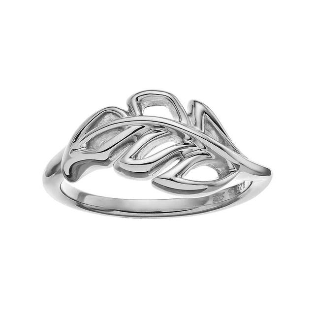 Boston Bay Diamonds Sterling Silver Leaf Ring, Womens Grey Product Image