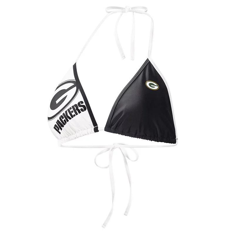 Womens G-III 4Her by Carl Banks /White Green Bay Packers Play Action Bikini Top Product Image