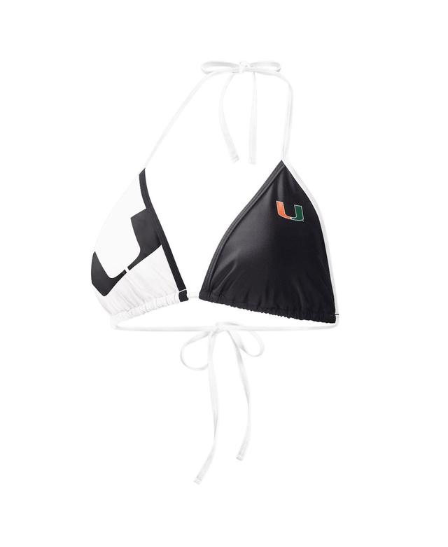 Womens G-iii 4Her by Carl Banks Black Miami Hurricanes Play Action Bikini Top - Black Product Image