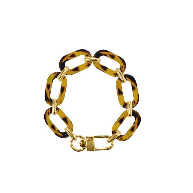 Adornia 14k Gold Plated Simulated Tortoise Shell Bracelet, Womens, Brown Product Image