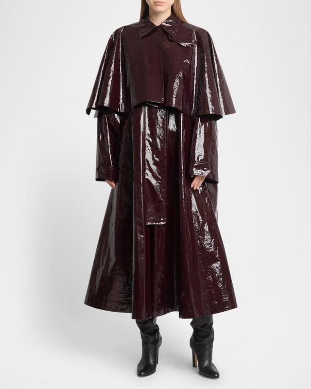 Lacquered Ruffle Sleeve Coat Product Image