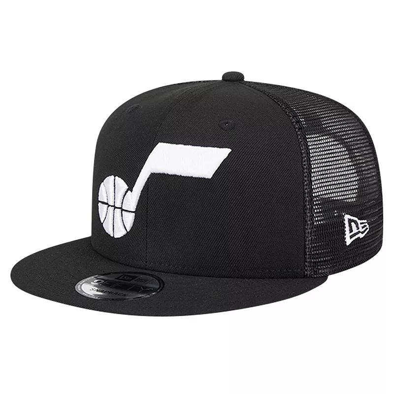 Mens New Era Black Utah Jazz Evergreen 9FIFTY Trucker Snapback Hat Product Image