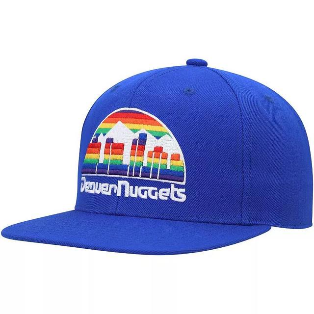 Mens Mitchell & Ness Royal Denver Nuggets Hardwood Classics MVP Team Ground 2.0 Fitted Hat Product Image