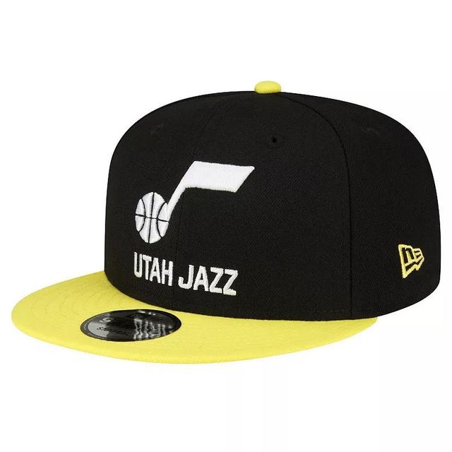 Mens New Era Black Utah Jazz Official Team Color 2Tone 9FIFTY Snapback Hat - Black Product Image