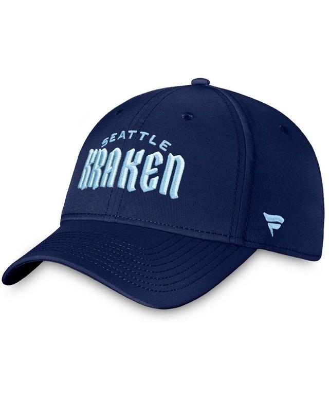 Mens Deep Sea Navy Blue Seattle Kraken Wordmark Flex Hat Product Image