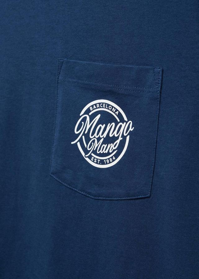 MANGO MAN - 100% cotton t-shirt with logo indigo blueMen Product Image