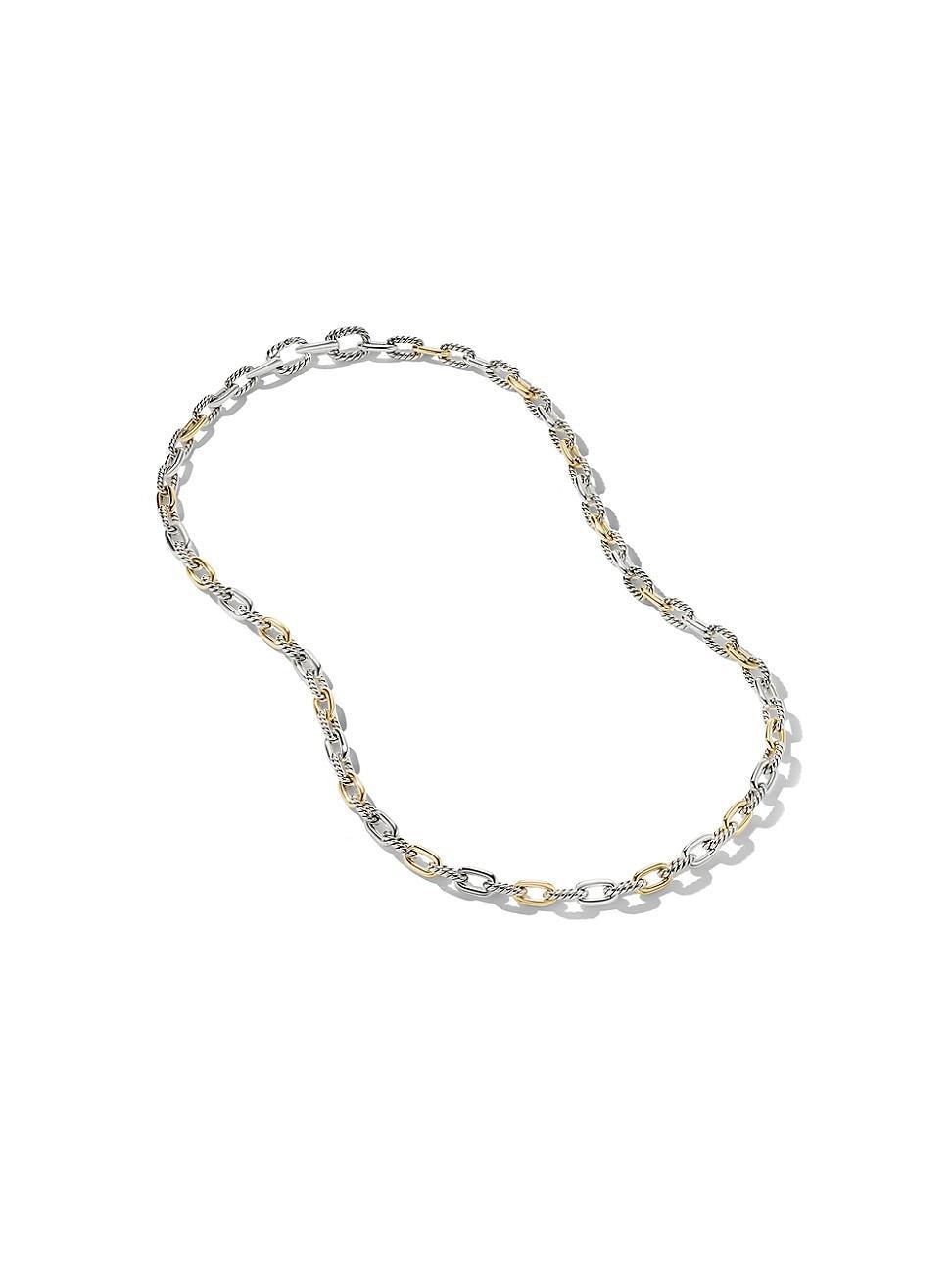 Womens Madison Chain Necklace in Sterling Silver with 18K Yellow Gold Product Image