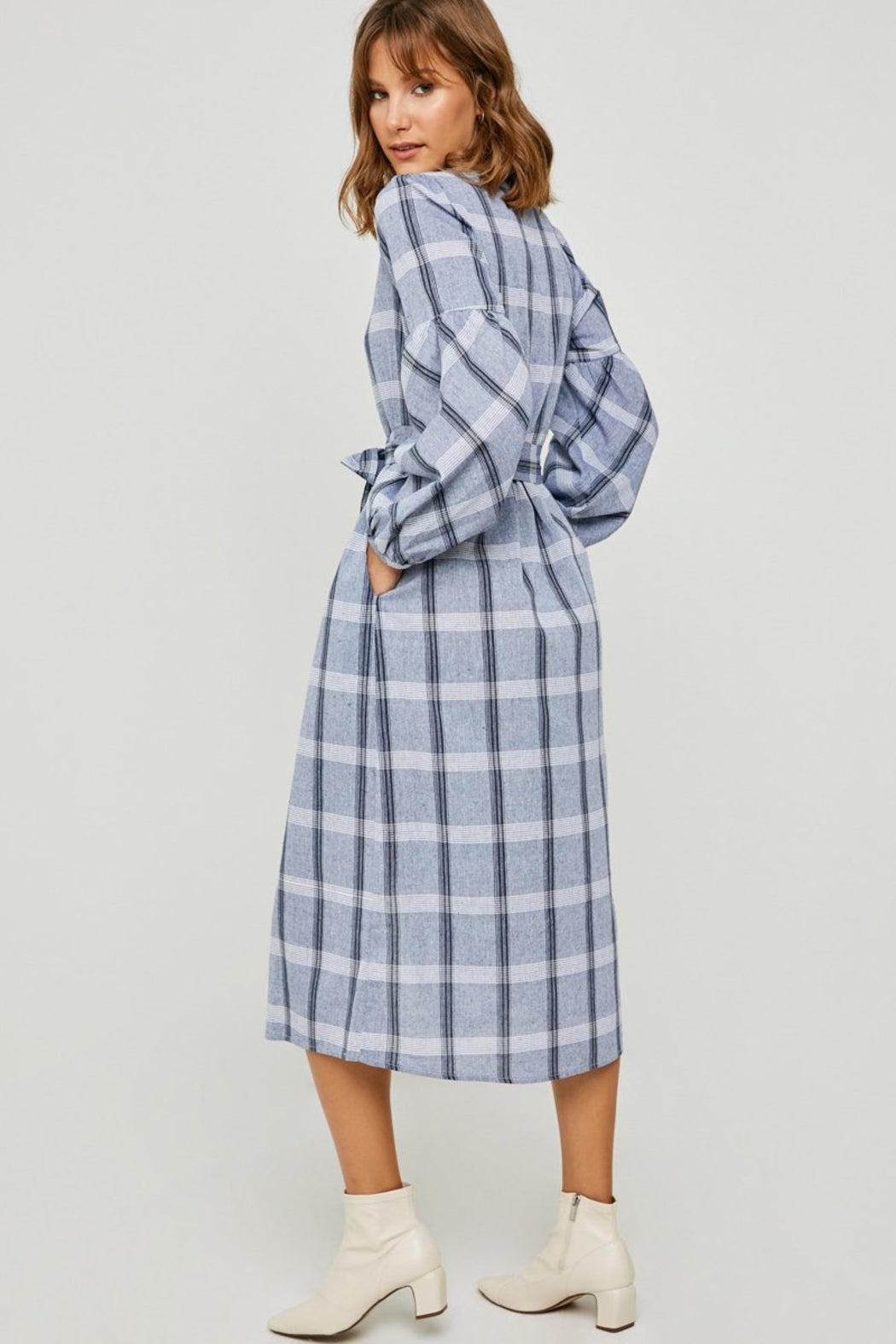 Women's Plaid Button-Down Midi Dress Product Image