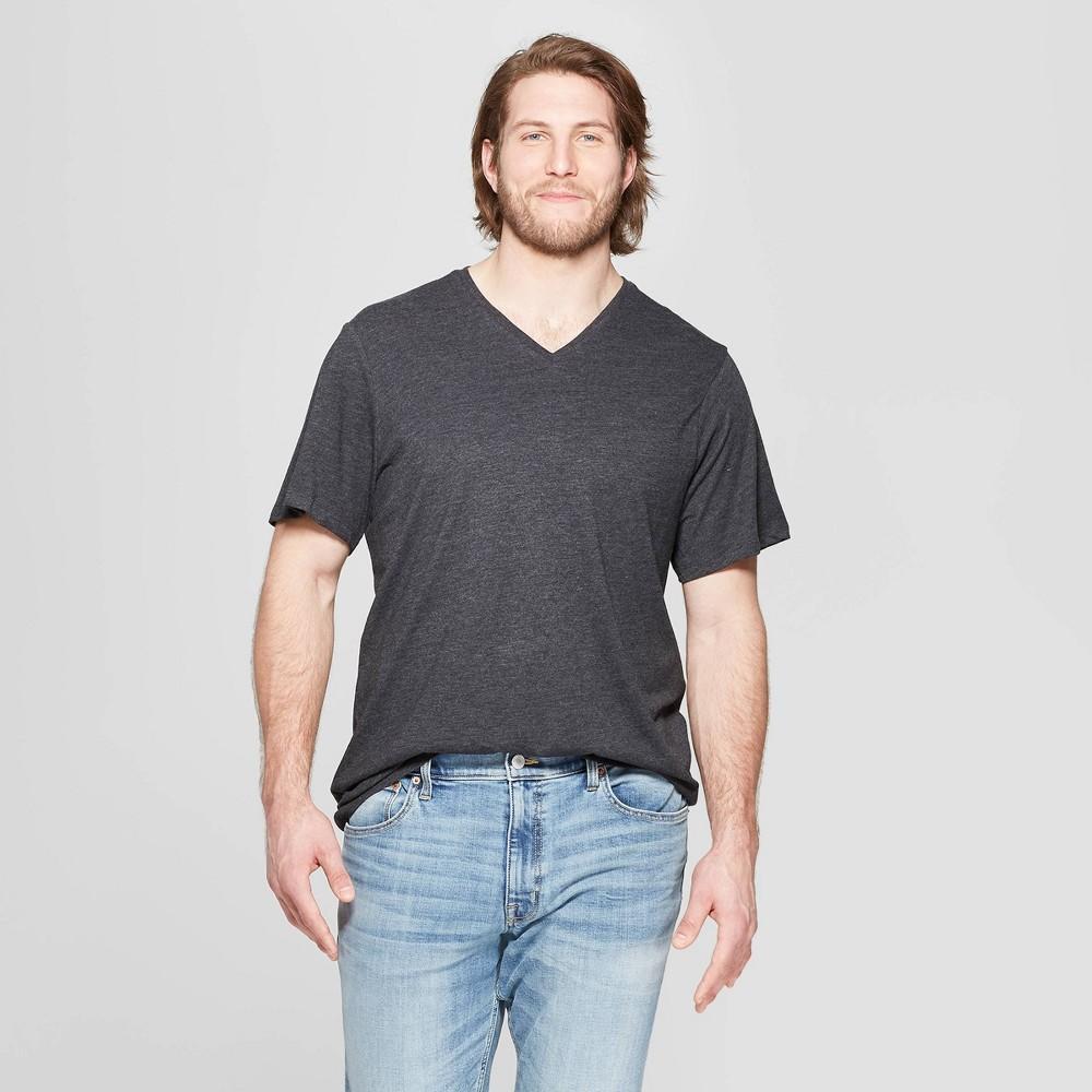 Mens Big & Tall Every Wear Short Sleeve V-Neck T-Shirt - Goodfellow & Co Railroad Gray 4XLT Product Image