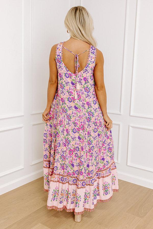 Strolling Through Phoenix Floral Maxi Dress in Pink Product Image