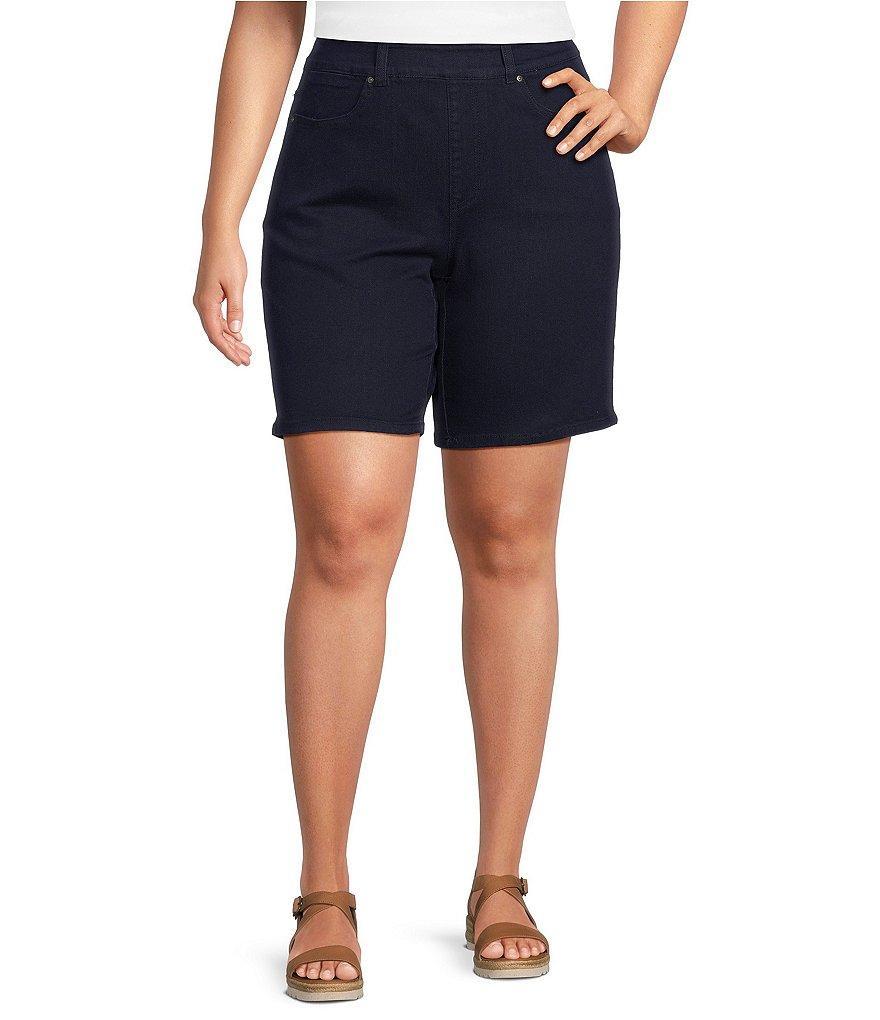 Westbound Plus Size High Rise Flat Front Pocketed Bermuda Shorts Product Image