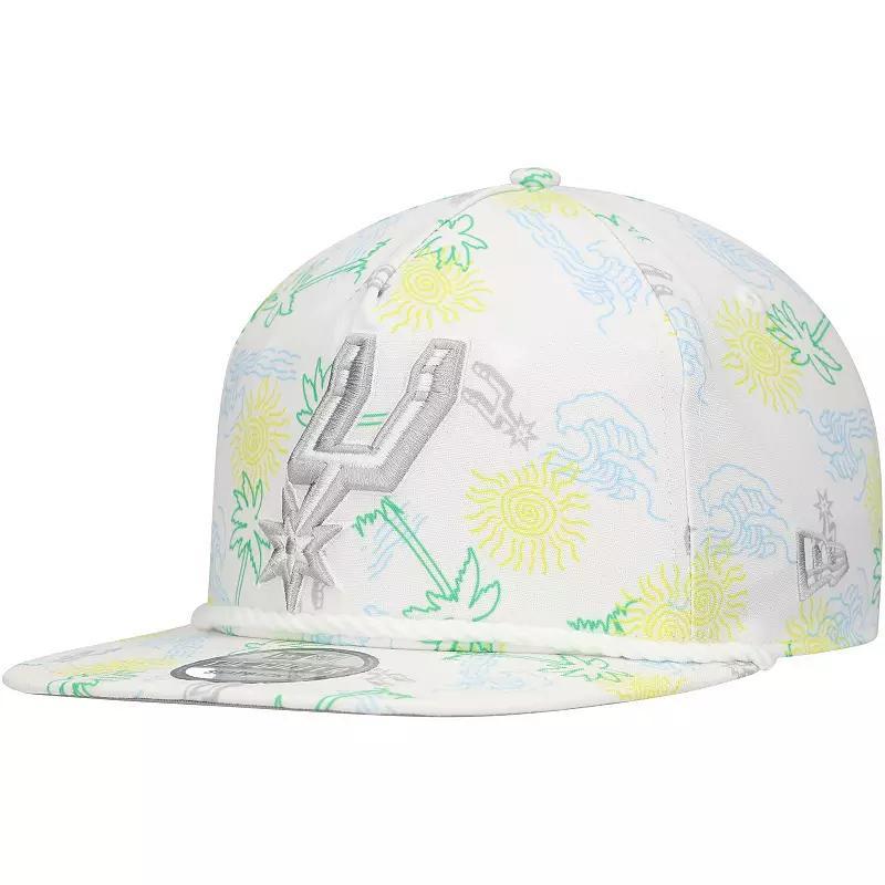 New Era Mens White San Antonio Spurs Palm Trees and Waves Golfer Adjustable Hat Product Image