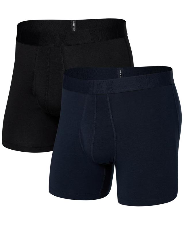 SAXX UNDERWEAR Droptemp Cooling Cotton Boxer Brief Fly 2-Pack (Back & Forth/Black) Men's Underwear Product Image