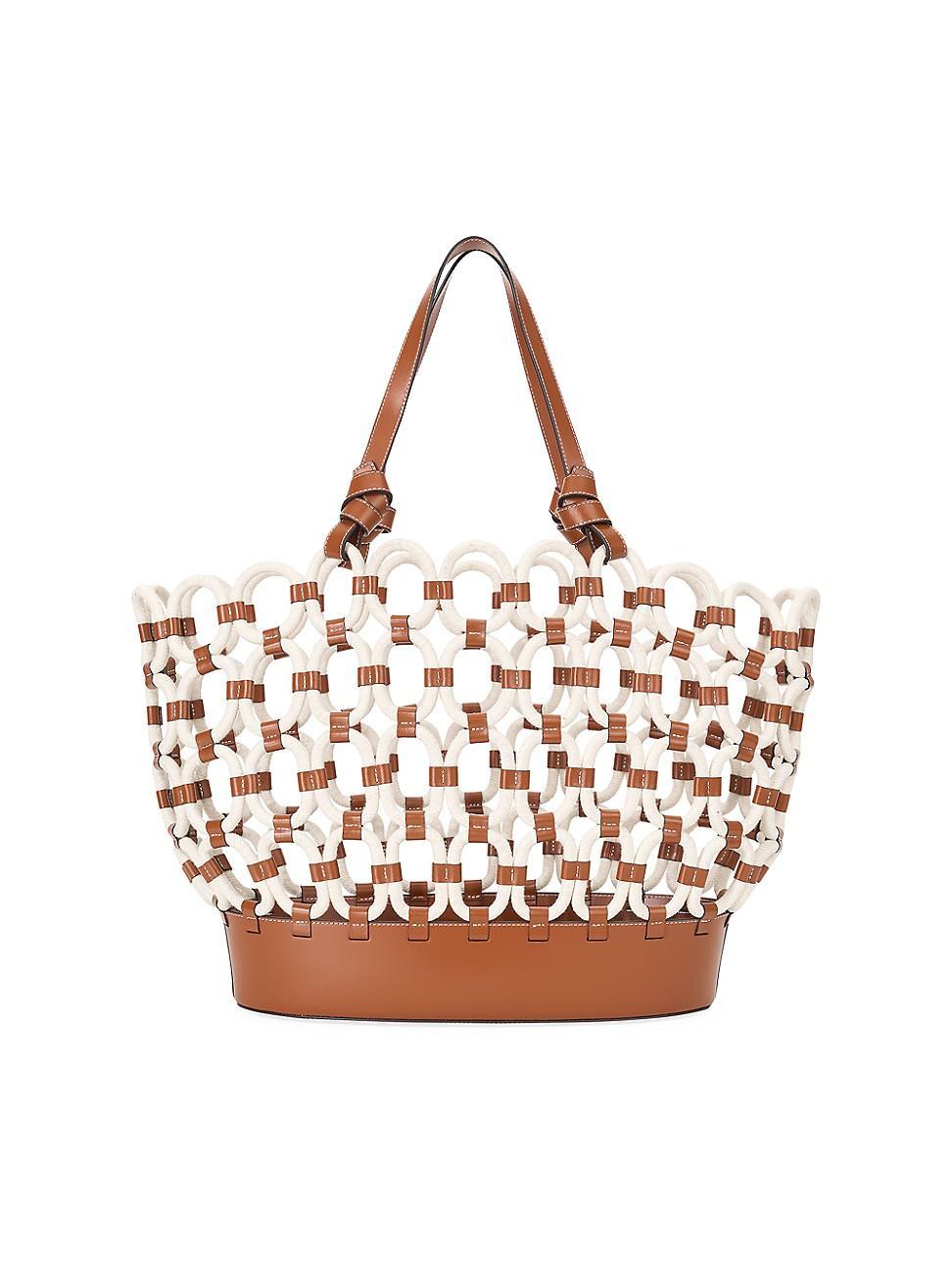 Womens Squillo Cotton & Leather Rope Tote Bag Product Image