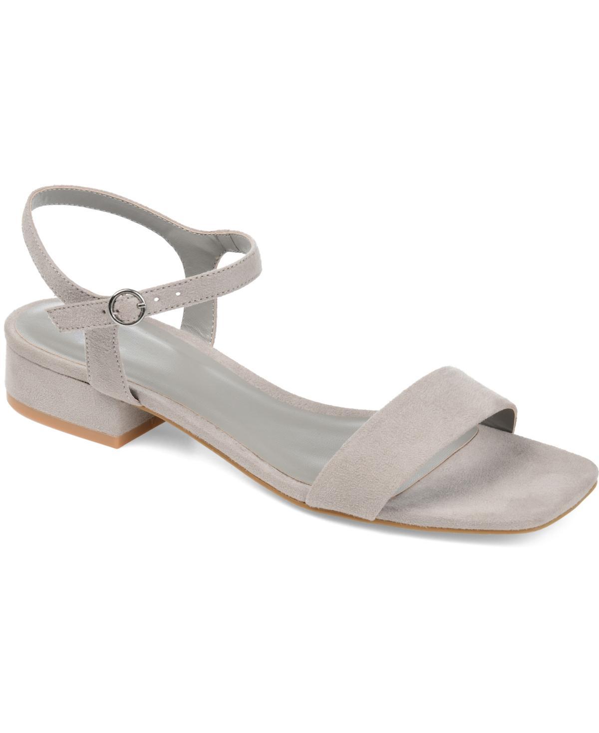 Journee Collection Beyla Womens Block Heel Sandals Grey Product Image