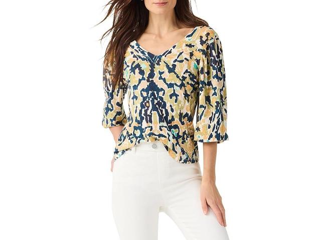 NIC+ZOE Vineyard Glow Top (Indigo Multi) Women's Clothing Product Image