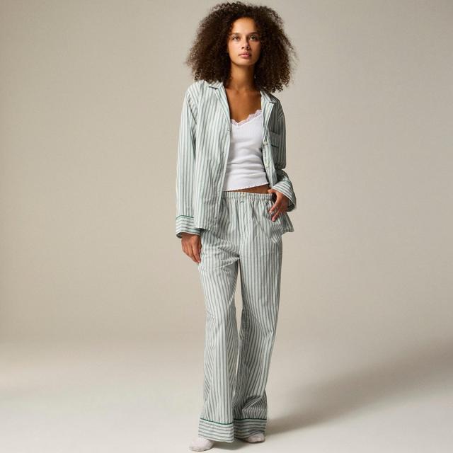 Pajama pant set in striped cotton poplin Product Image