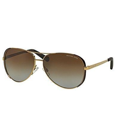 Michael Kors Womens Chelsea Metal UVAUVB Protection Aviator Sunglasses Product Image