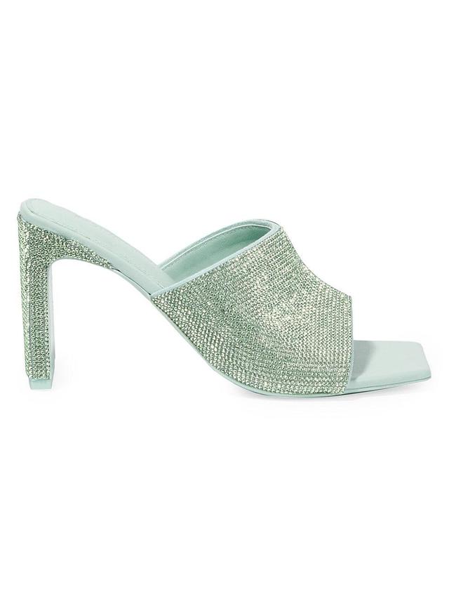 Womens Asia 90MM Crystal-Embellished Leather Mules Product Image