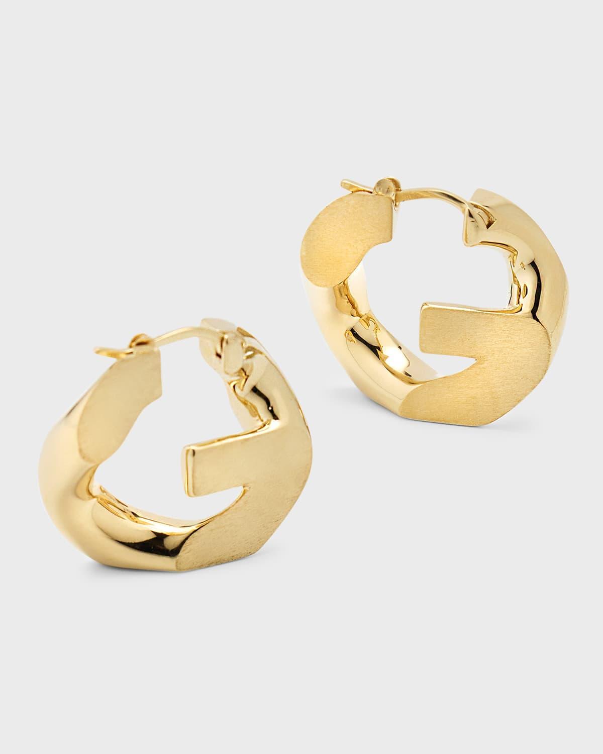 G Chain Hoop Earrings, Golden Product Image