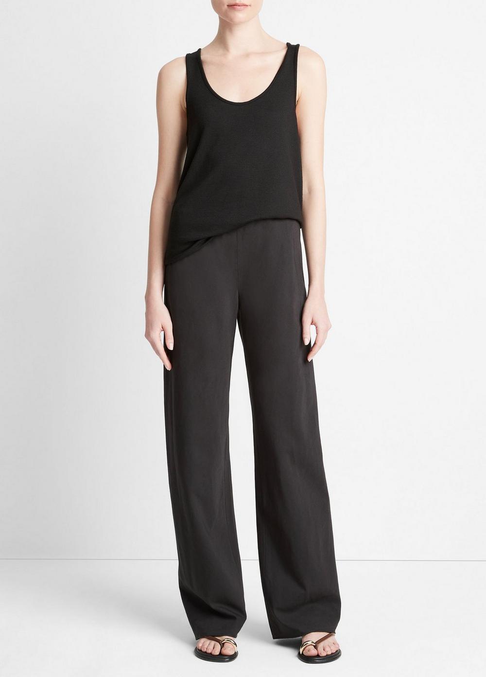 Cotton-Blend High-Waist Bias Pant Product Image