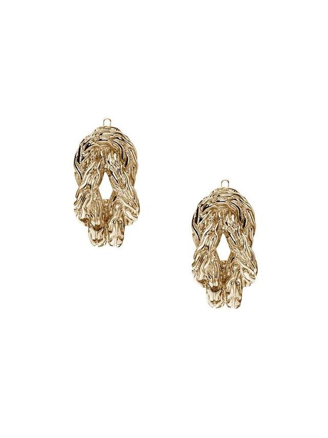 Womens Love Knot 14K Yellow Gold Hoop Earrings Product Image