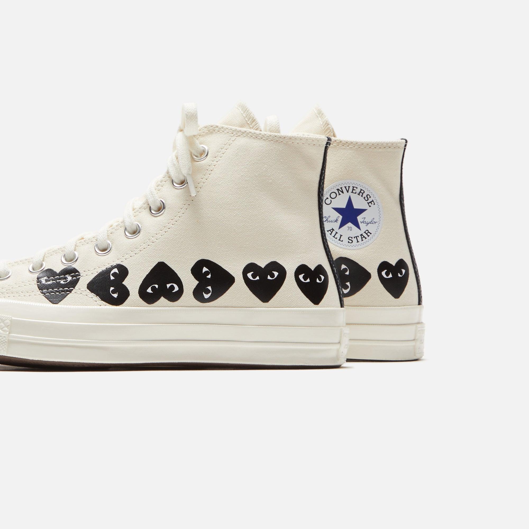 Comme Des Garçons Play x Converse Multi Heart High Top - Beige / Black Male Product Image