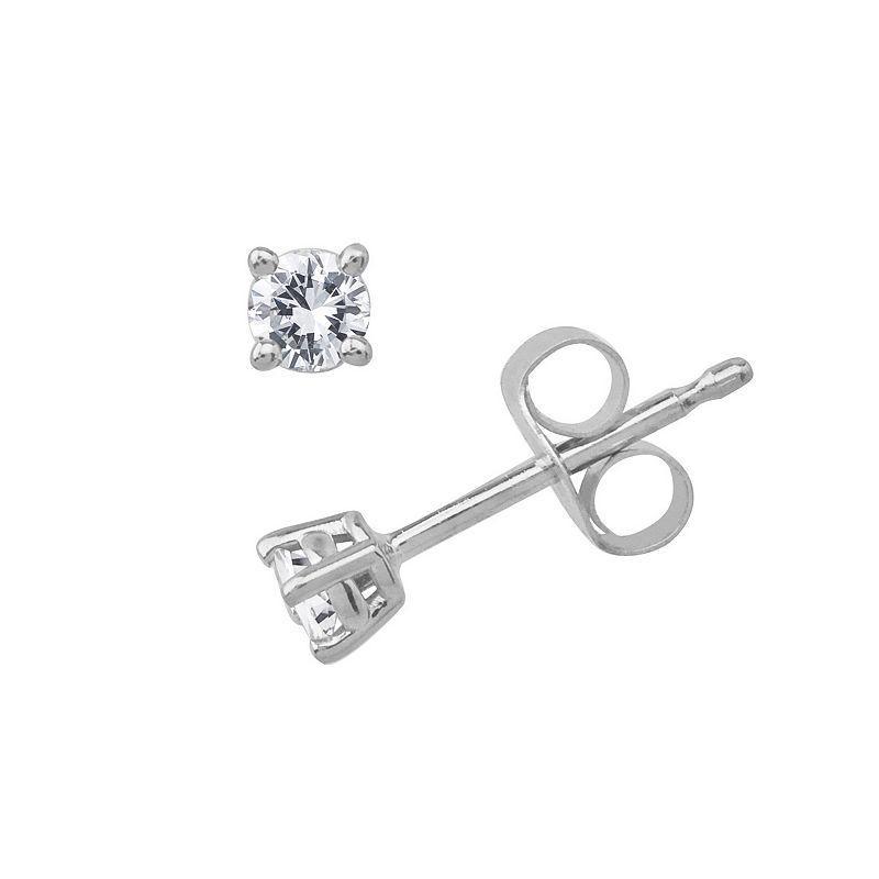 10k Gold 1/10-ct. T.W. Diamond Stud Earrings, Womens, 10k White Gold Product Image