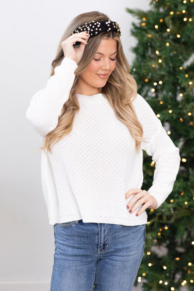 Ivory Textured Raglan Sleeve Sweater Product Image