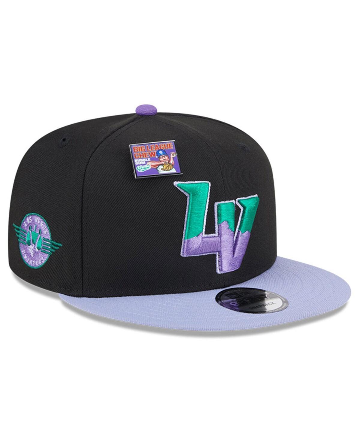 New Era Mens Black Las Vegas Aviators Grape Big League Chew Flavor Pack 9FIFTY Snapback Hat - Black, Purple Product Image