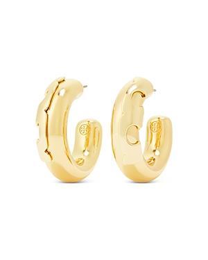 Womens 18K Gold-Plated & Crystal Essential Hoop Earrings Product Image