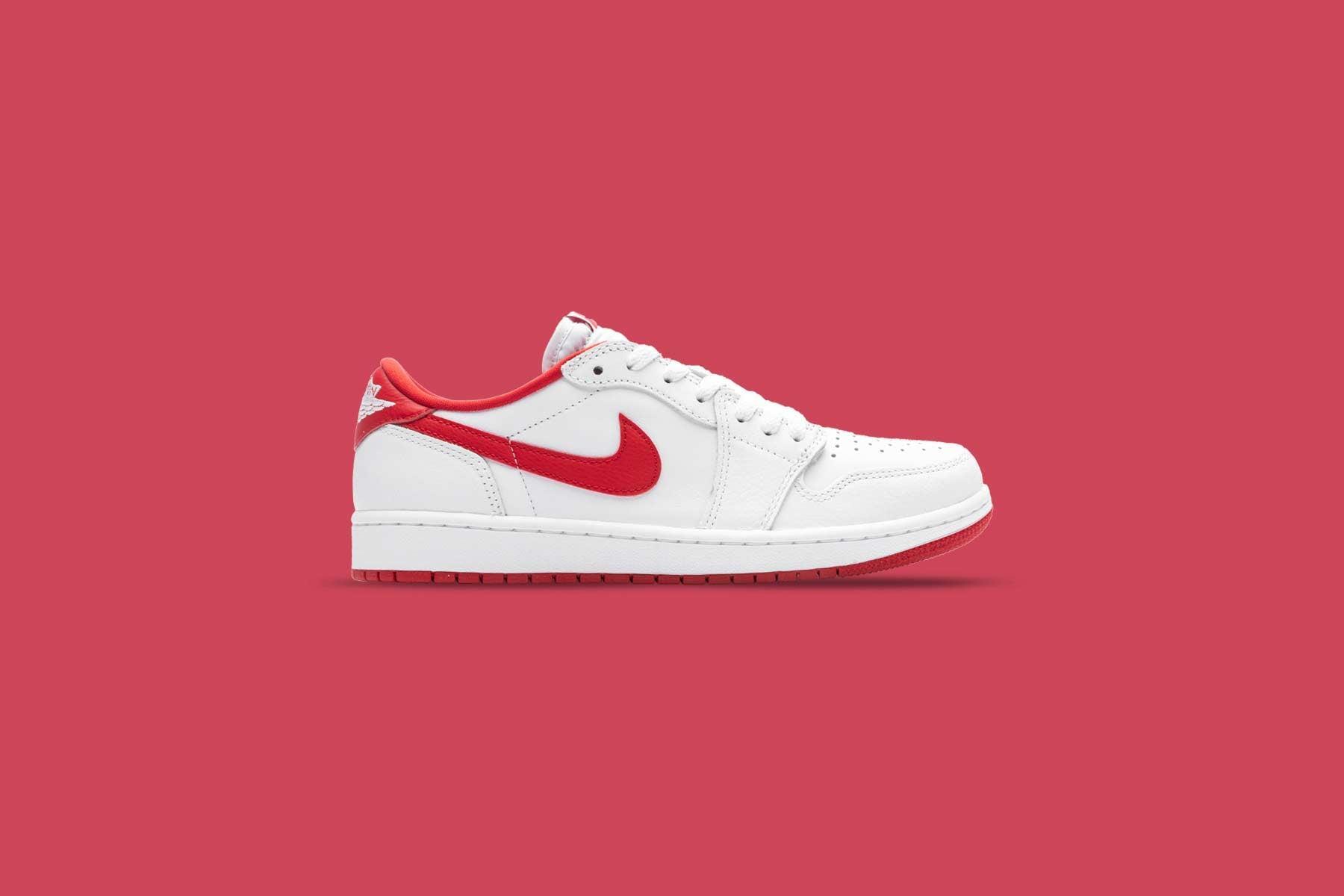 Air Jordan 1 Low OG 'University Red' - White/University Red/White Male Product Image