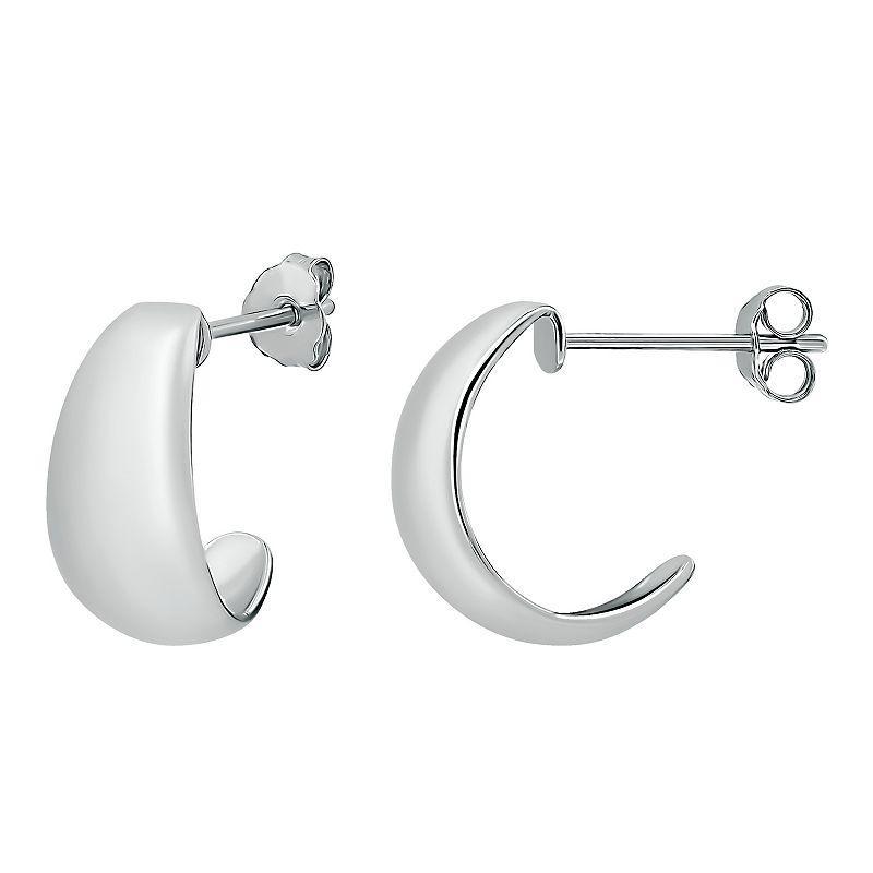 Aleure Precioso Sterling Silver Polished Graduated Posted Hoop Earrings, Womens Product Image