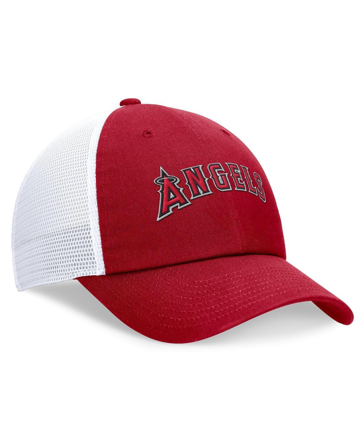 NIKE Men's Red Los Angeles Angels Evergreen Wordmark Trucker Adjustable Hat Product Image