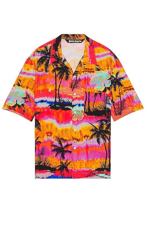 Palm Angels Psychedelic Palms Bowling Shirt Product Image