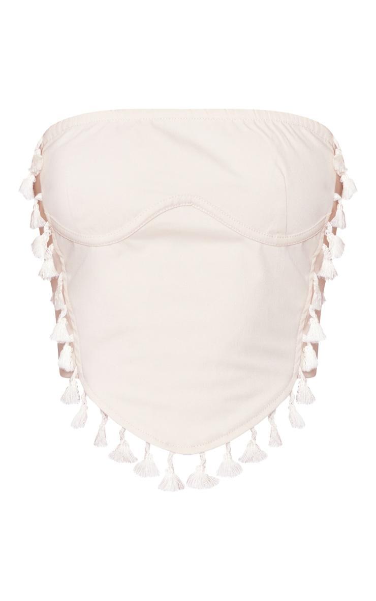 Cream Cargo Tassel Bandeau Crop Product Image