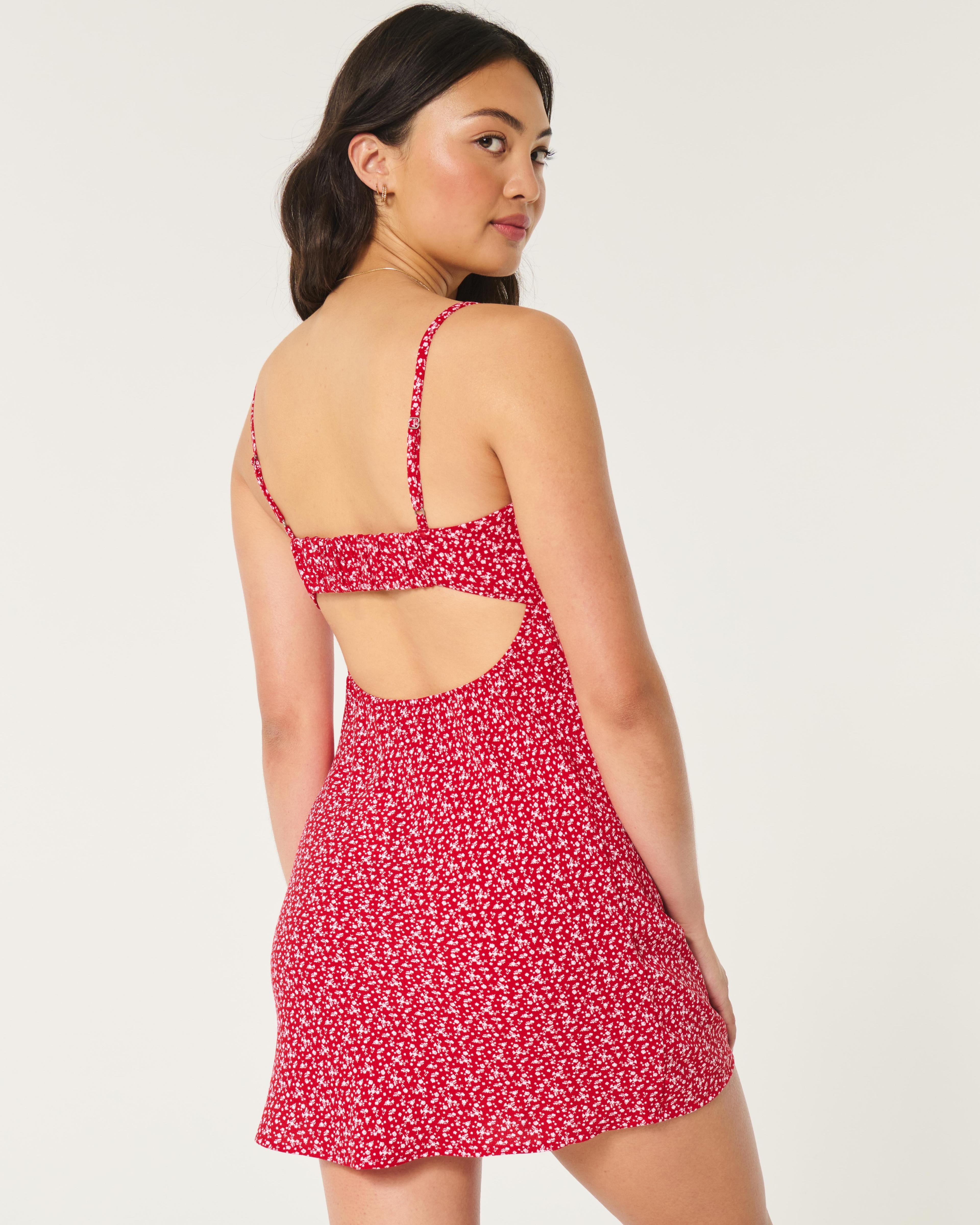 Crepe Open Back Mini Slip Dress Product Image