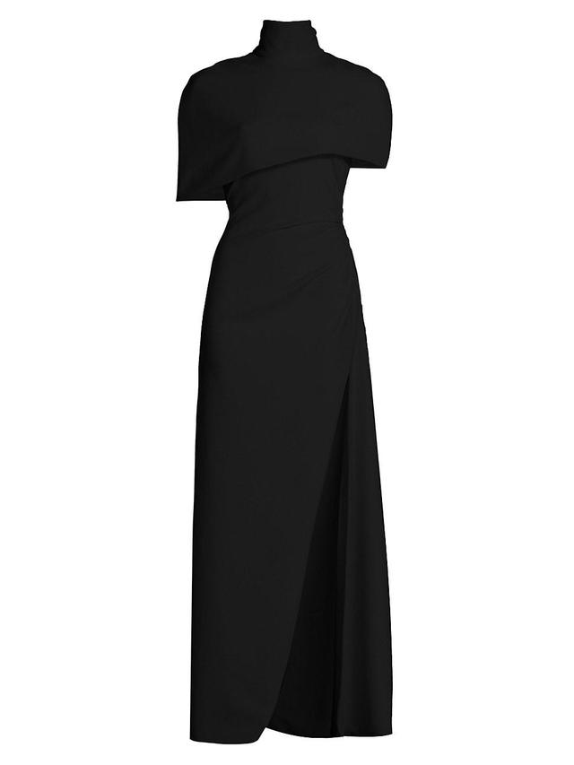 Womens Jersey Capelet Ruched Column Gown Product Image