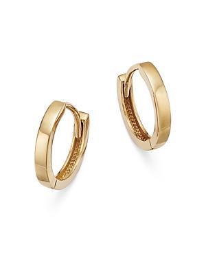 Moon & Meadow 14K Yellow Gold Extra Small Polished Flat Huggie Hoop Earrings Product Image