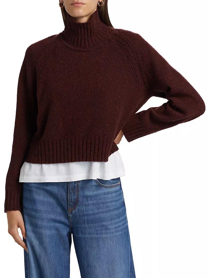 Cashmere Crop Turtleneck Sweater Product Image