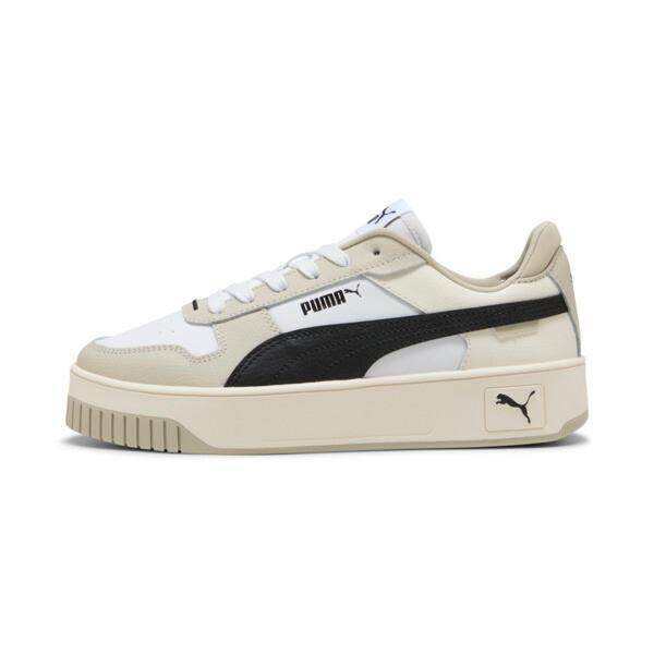 PUMA Carina Street Women's Sneakers in White/Black/Desert Dust Product Image