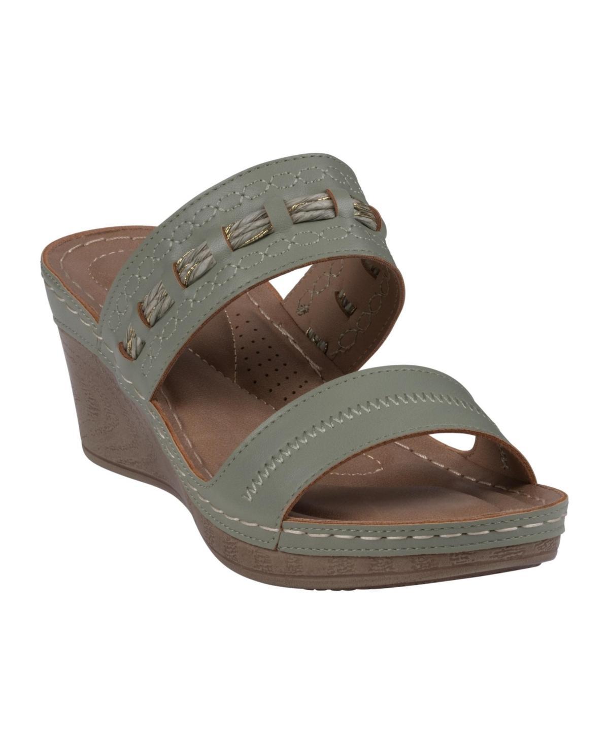 Gc Shoes Womens Mariah Double Band Slip-On Wedge Sandals Product Image