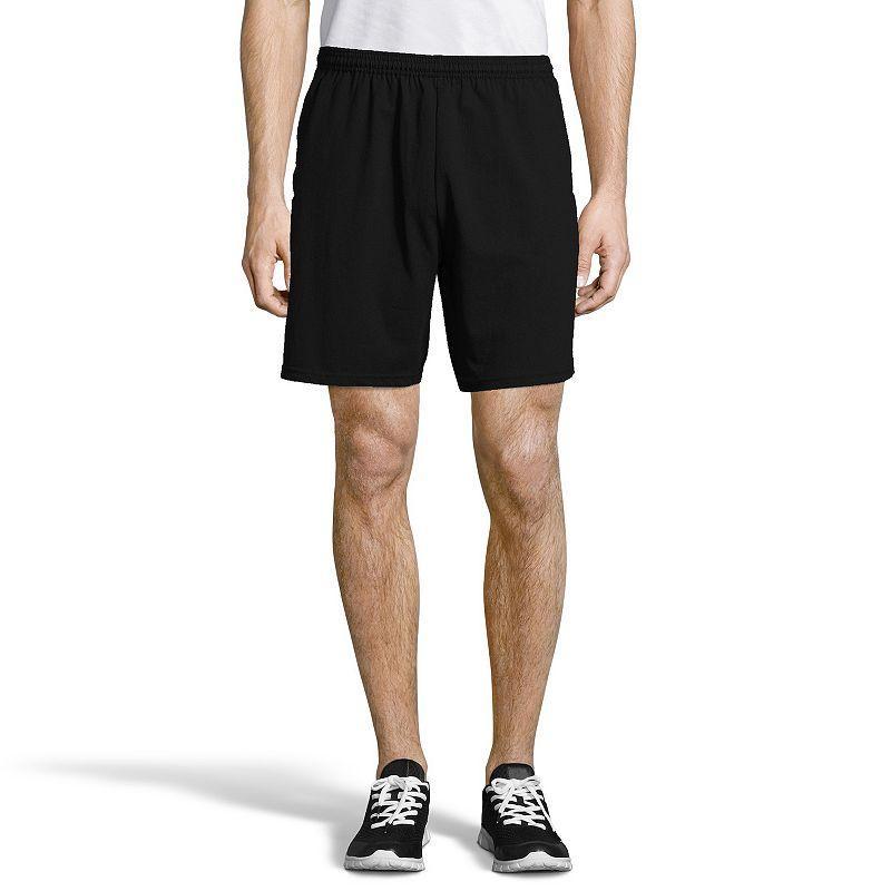 Big & Tall Hanes Jersey Pocket Shorts, Mens Camo Green Grey Product Image