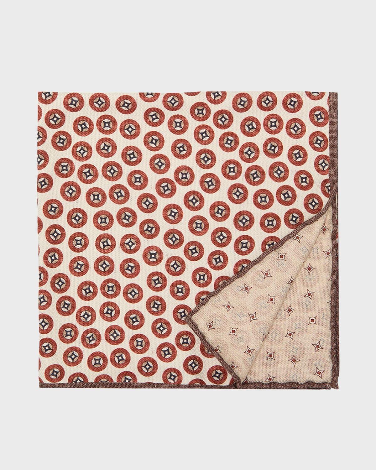 Men's Geometric Design Silk Pocket Square Product Image