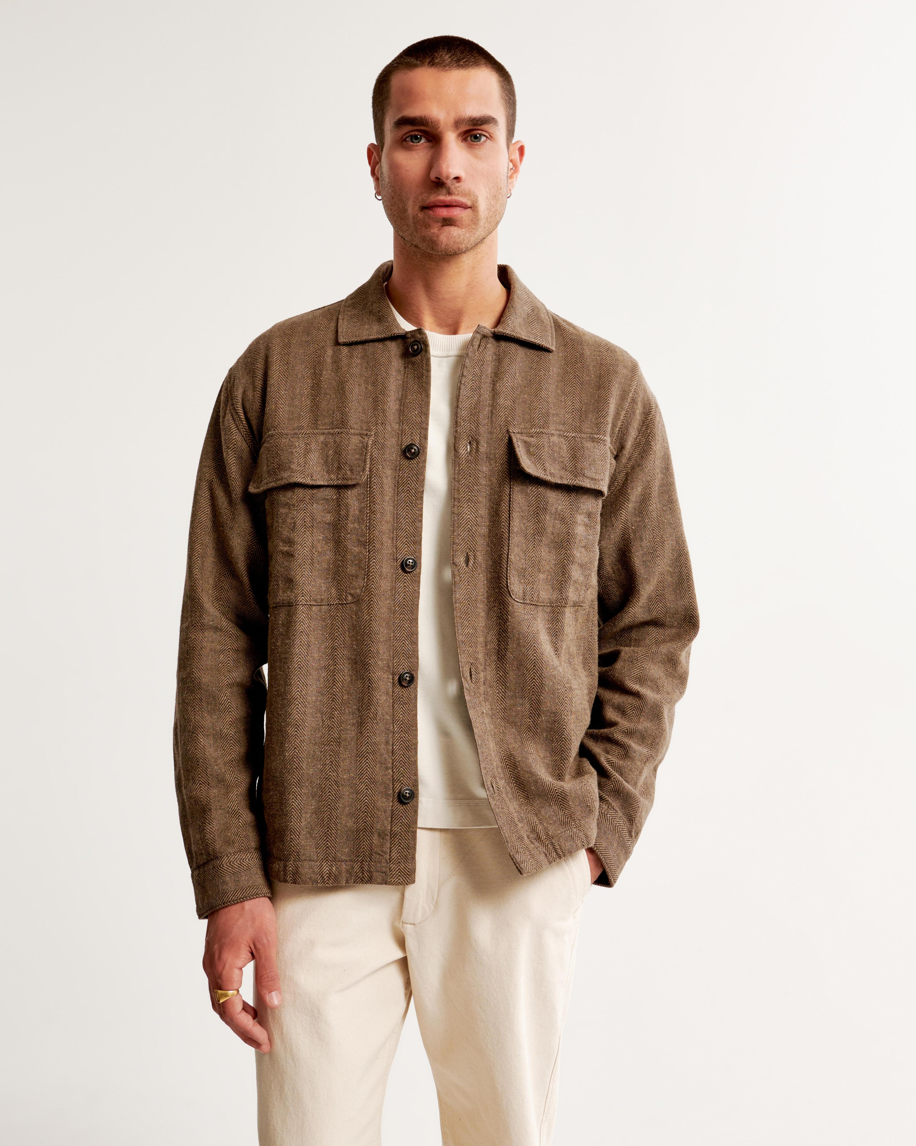 Linen-Blend Shirt Jacket Product Image