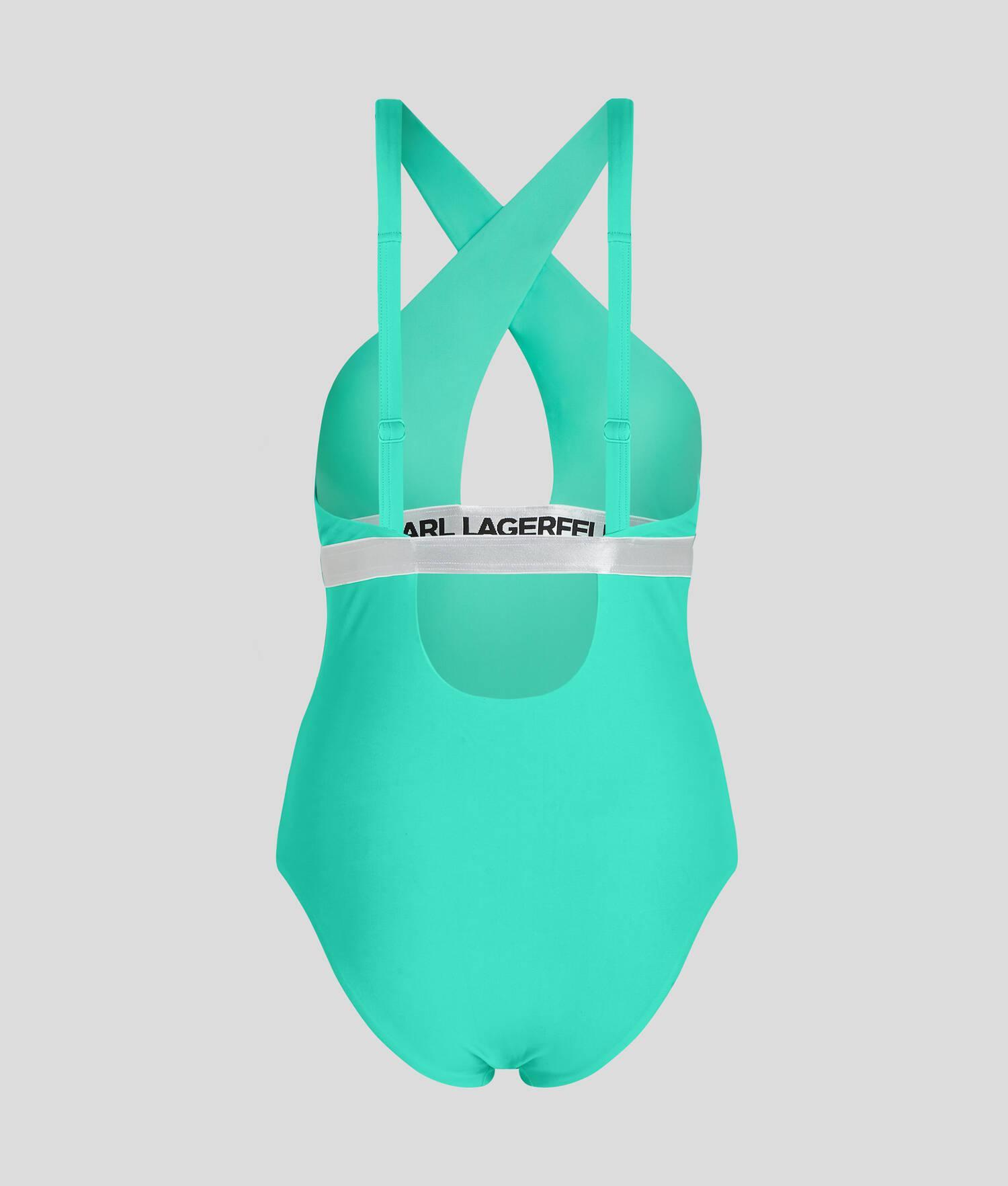 KARL LOGO HALTER SWIMSUIT Product Image