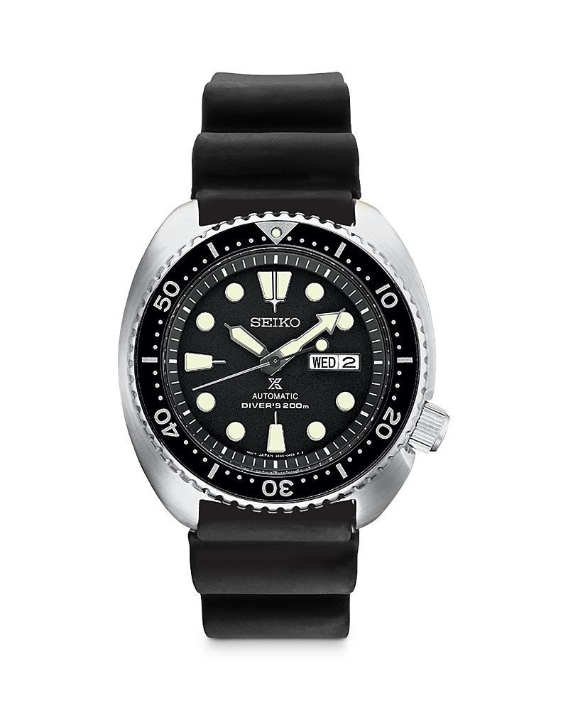 Seiko Mens Automatic Prospex Diver Black Silicone Strap Watch 45mm Product Image