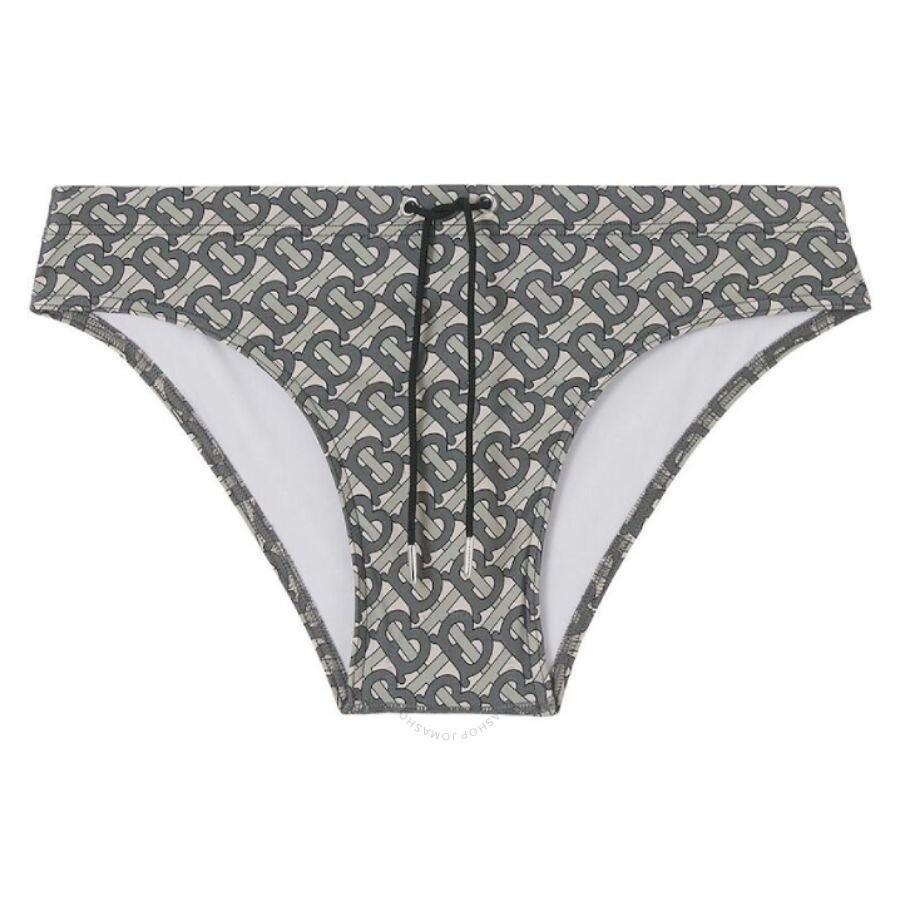 BURBERRY Men's Mid Grey Grayes Monogram Swim Briefs Product Image